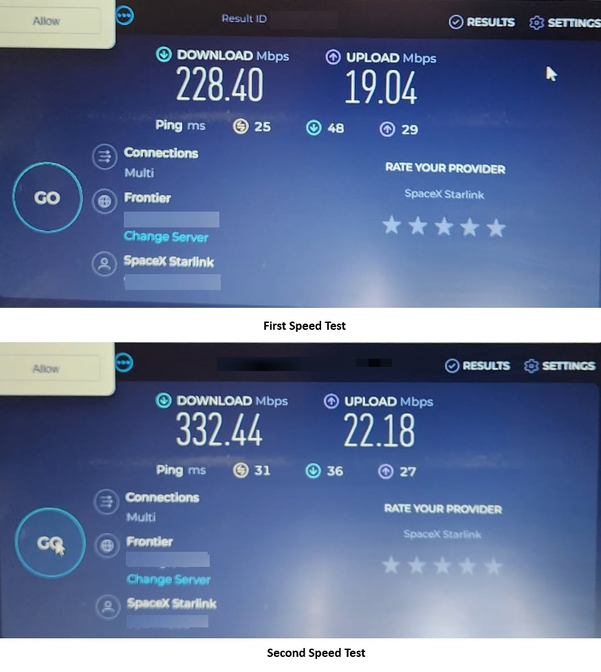Starlink Speed test in Jefferson City MO