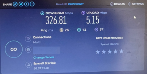 Starlink speed test Madison AL