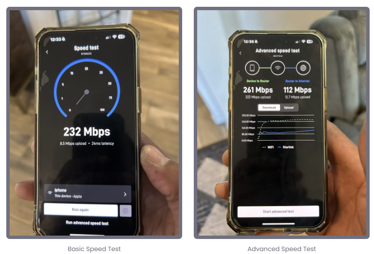 Starlink Speed test Gilbert AZ