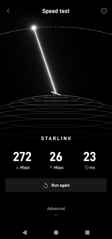 Starlink speed test Orlando FL