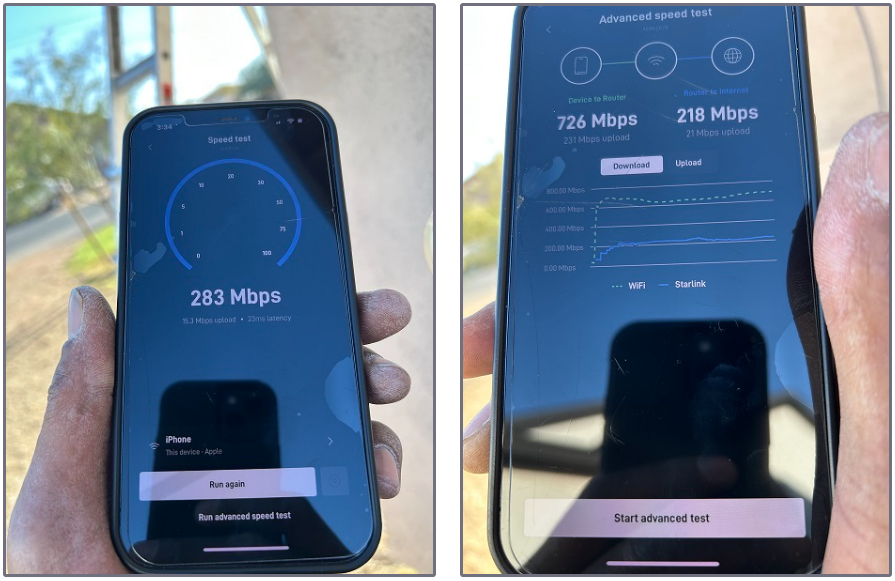 Starlink speed test San Tan Valley AZ