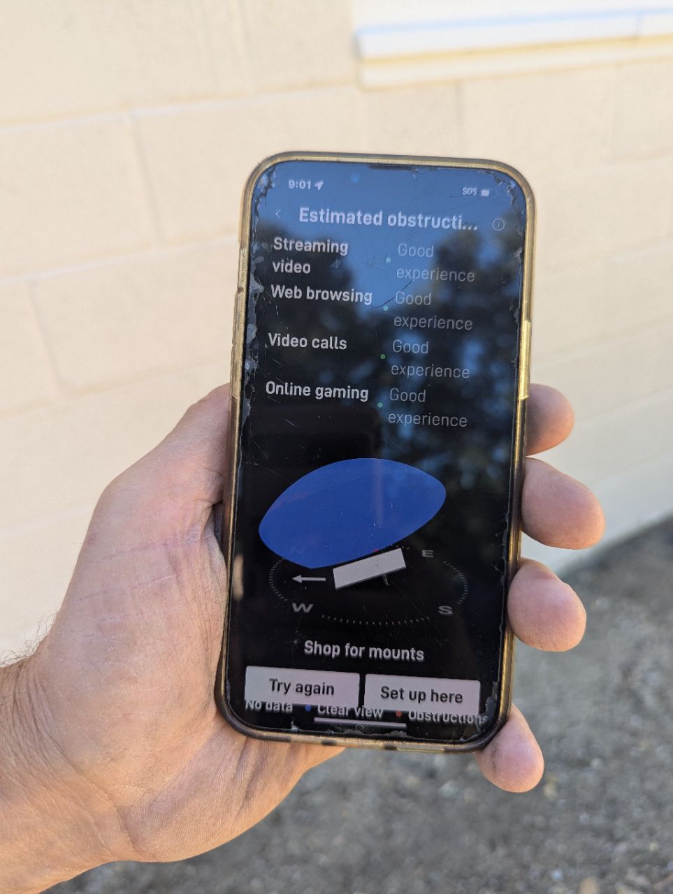 Starlink Obstructions test Fort Wayne IN 