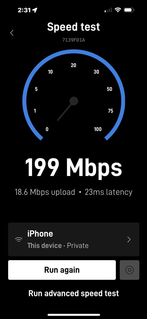 Starlink speed test in Inman SC