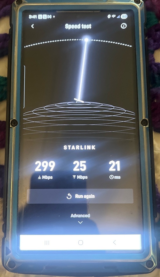 Starlink speed test Doswell VA