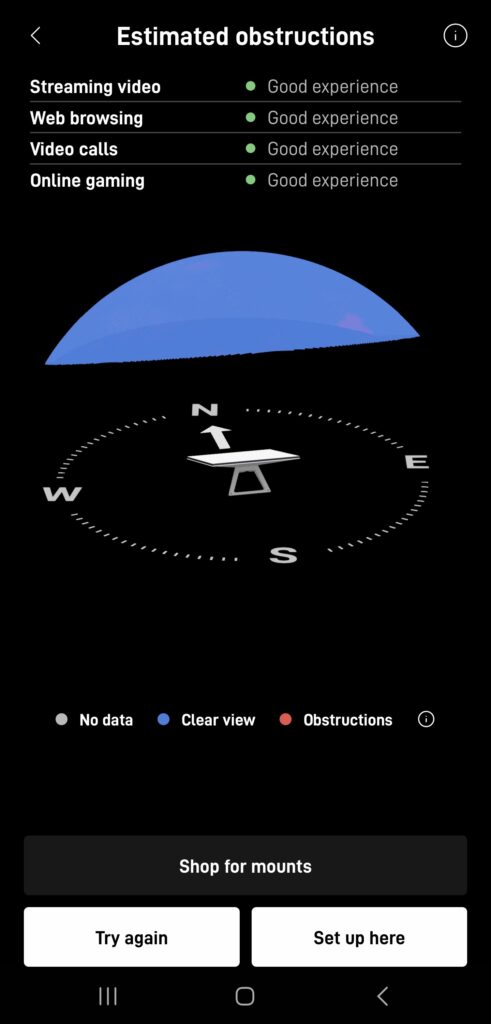 Starlink obstructions test Rayville LA