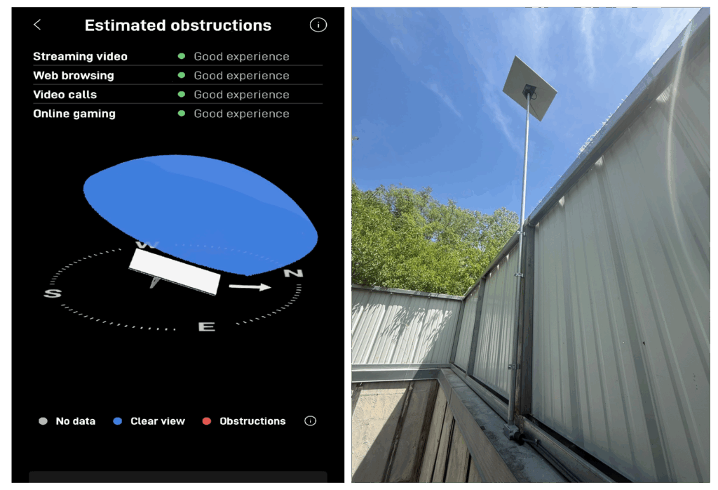 Starlink obstructions test and dish installation St. Joseph MO