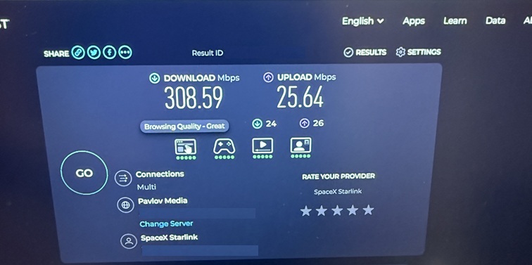 Starlink Speed test Simpsonville SC