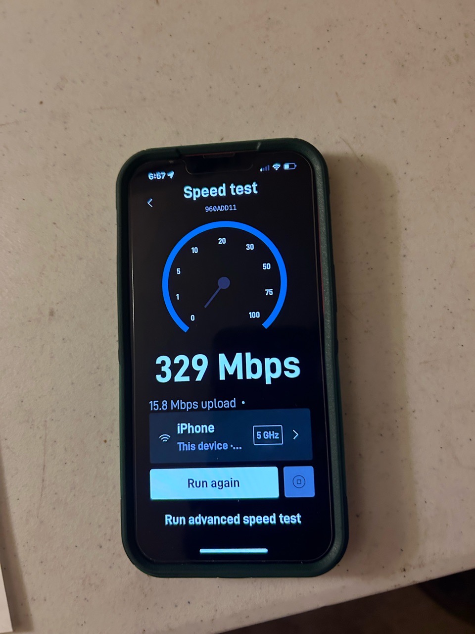 Starlink speed test Show Low AZ