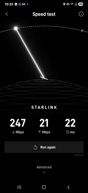 Starlink speed test New Iberia LA