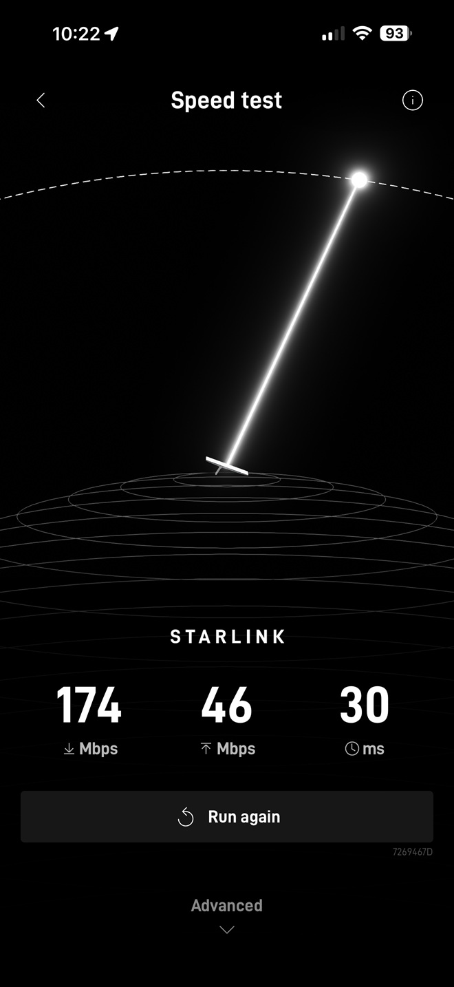 Starlink speed test Cedar Falls IA