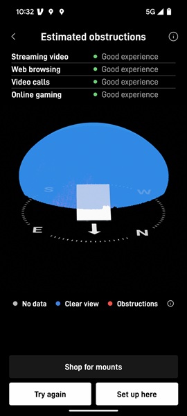 Starlink obstructions test Rocklin CA