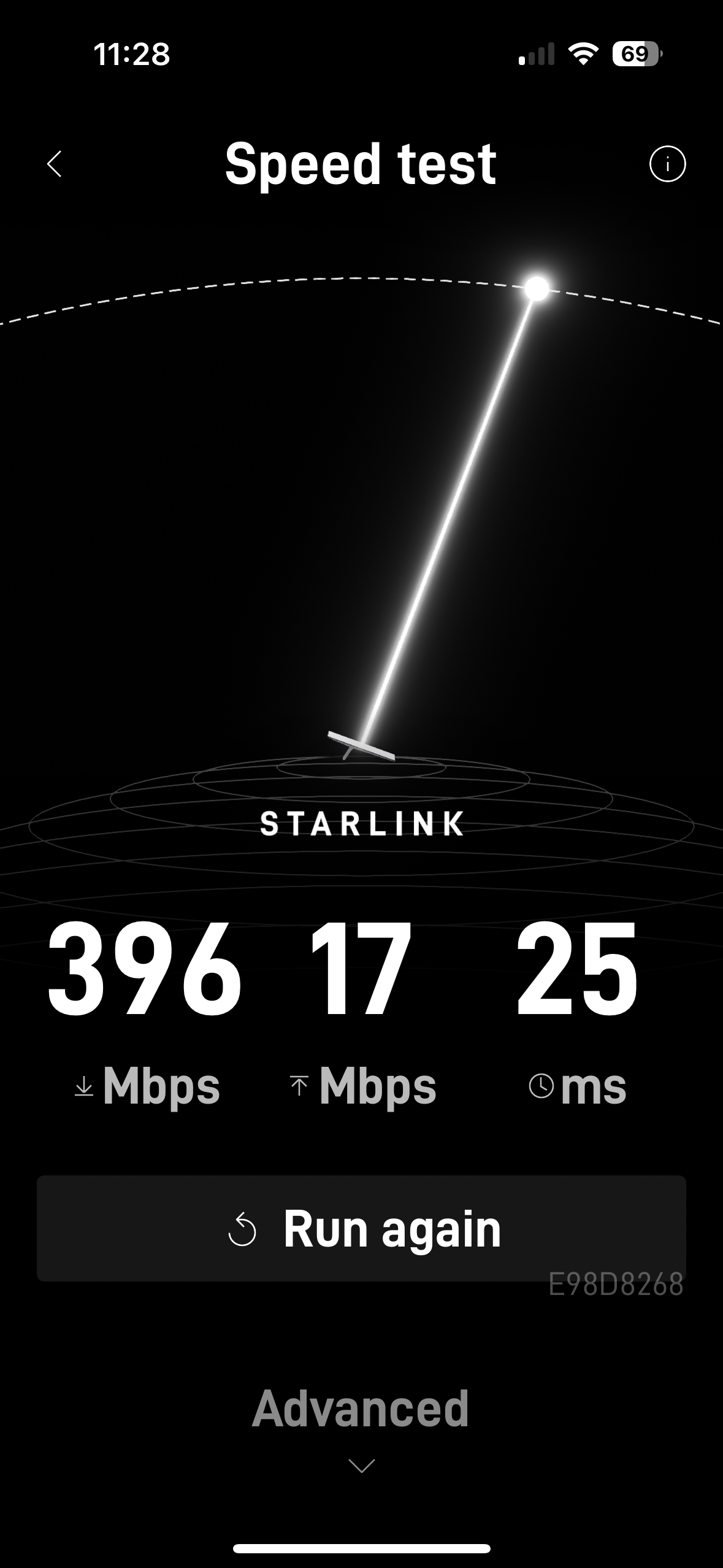 Starlink speed test Denton TX