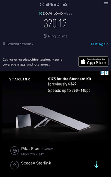 Starlink speed test 2