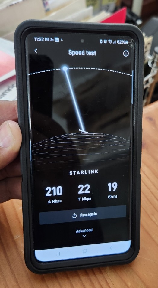 Starlink speed test Peeples Valley AZ