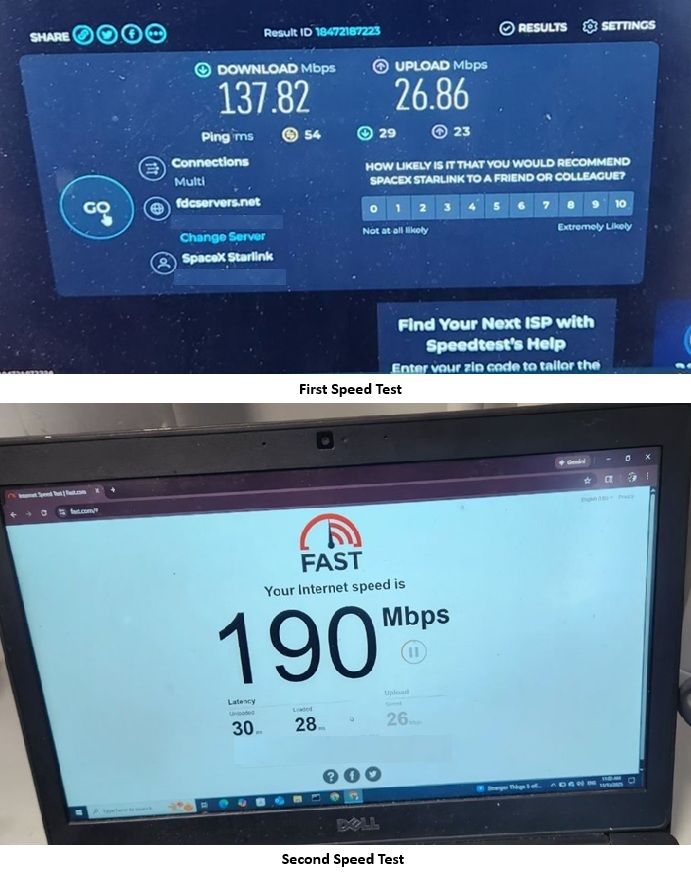 Starlink speed test in Middletown DE