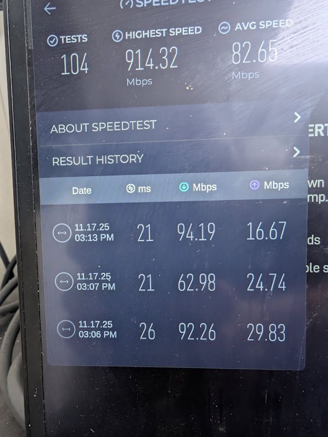 Starlink speed test in Chandler AZ