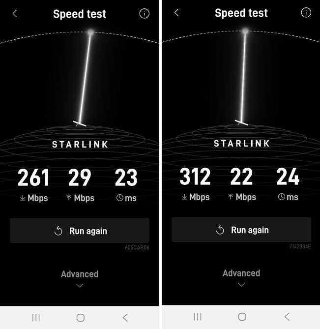 Starlink speed tests in Long Beach CA