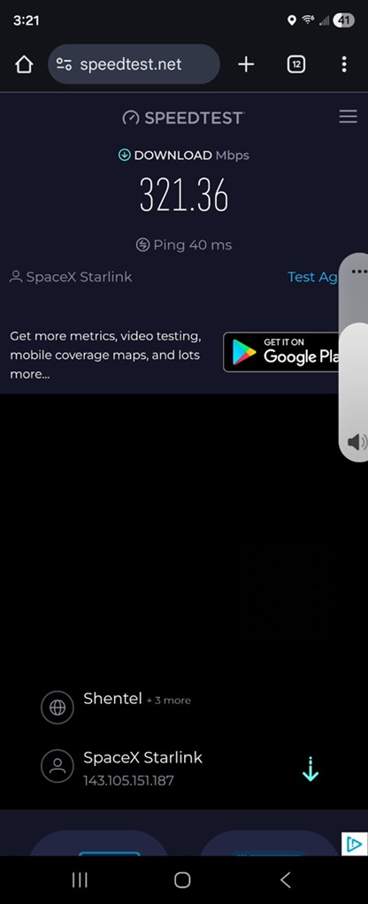Starlink speed test Salisbury MD