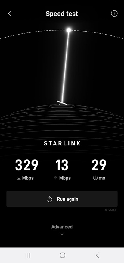 Starlink speed test in Wasilla, AK