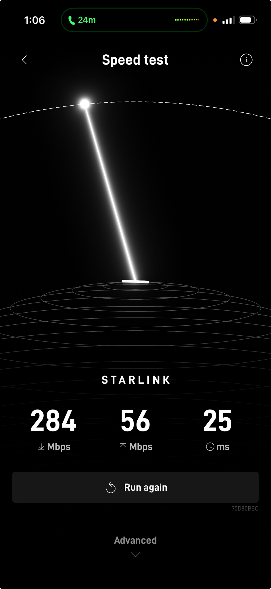 Starlink speed test San Francisco CA